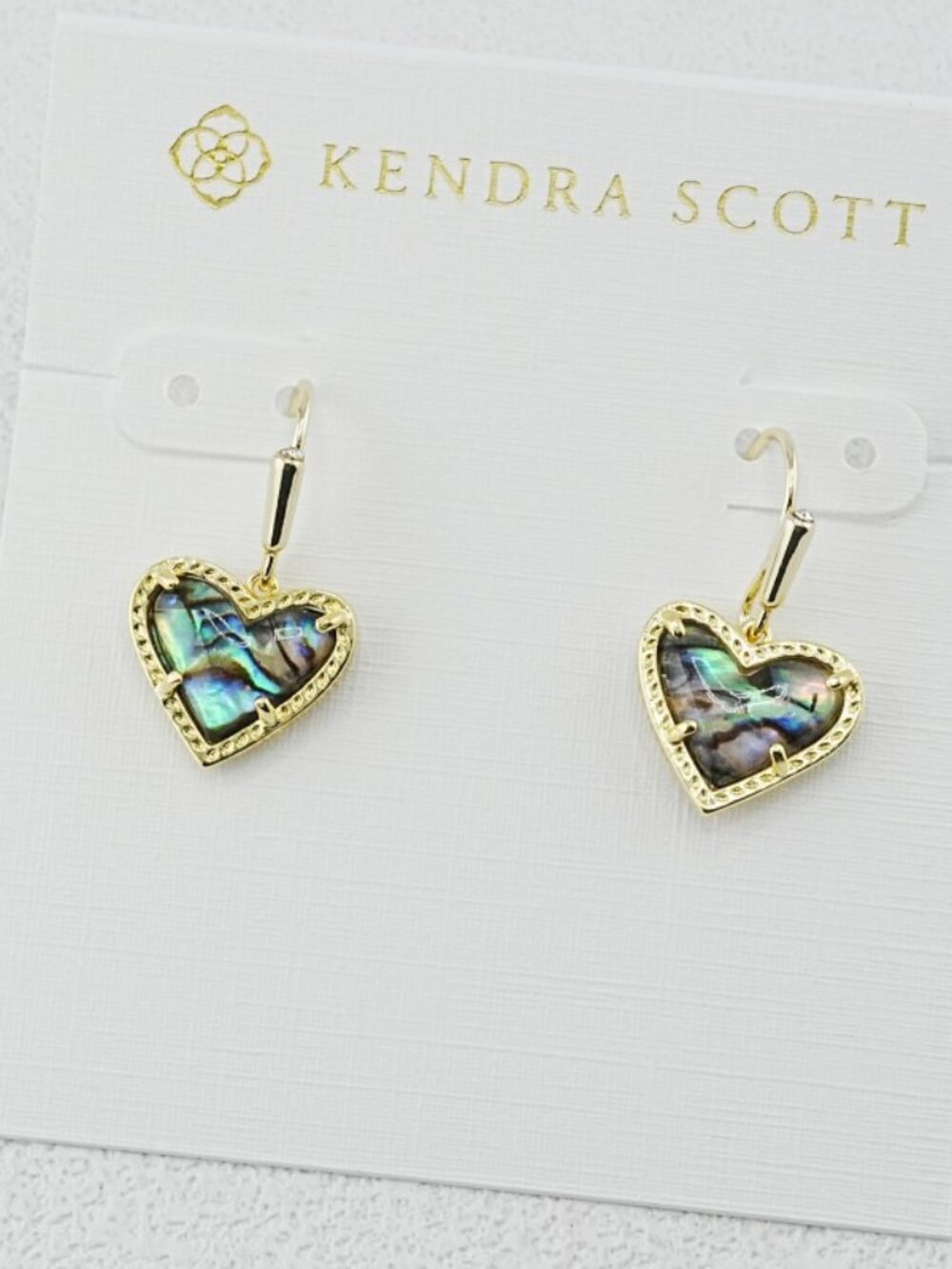 Kendra Scott Heart Abalone Shell Earrings